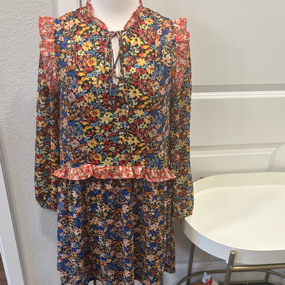 EUC Code x Mode Floral Multi-Pattern Dress - image 1